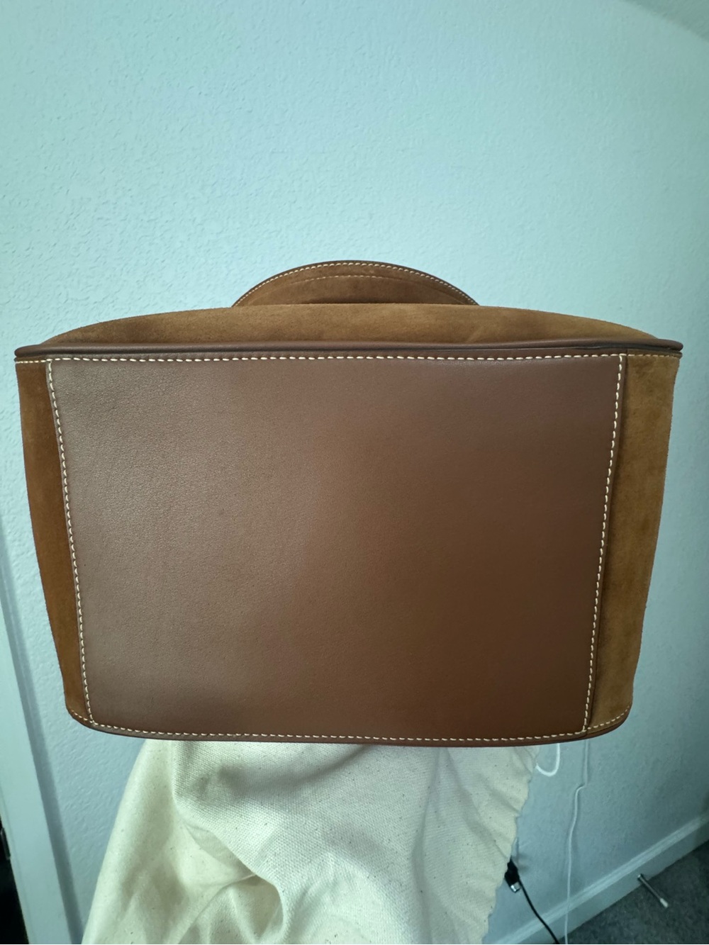 Ralph Lauren Polo ID Suede Satchel bag in Cinnamon - Picture 7 of 8